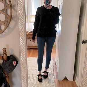 Micheal Kors oversized cozy Ruffle sweater